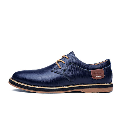 Loom & Soul™ – Chaussures Richelieu décontractées en cuir pour homme – Chaussures d'affaires basses de style britannique avec confort respirant et semelle en caoutchouc