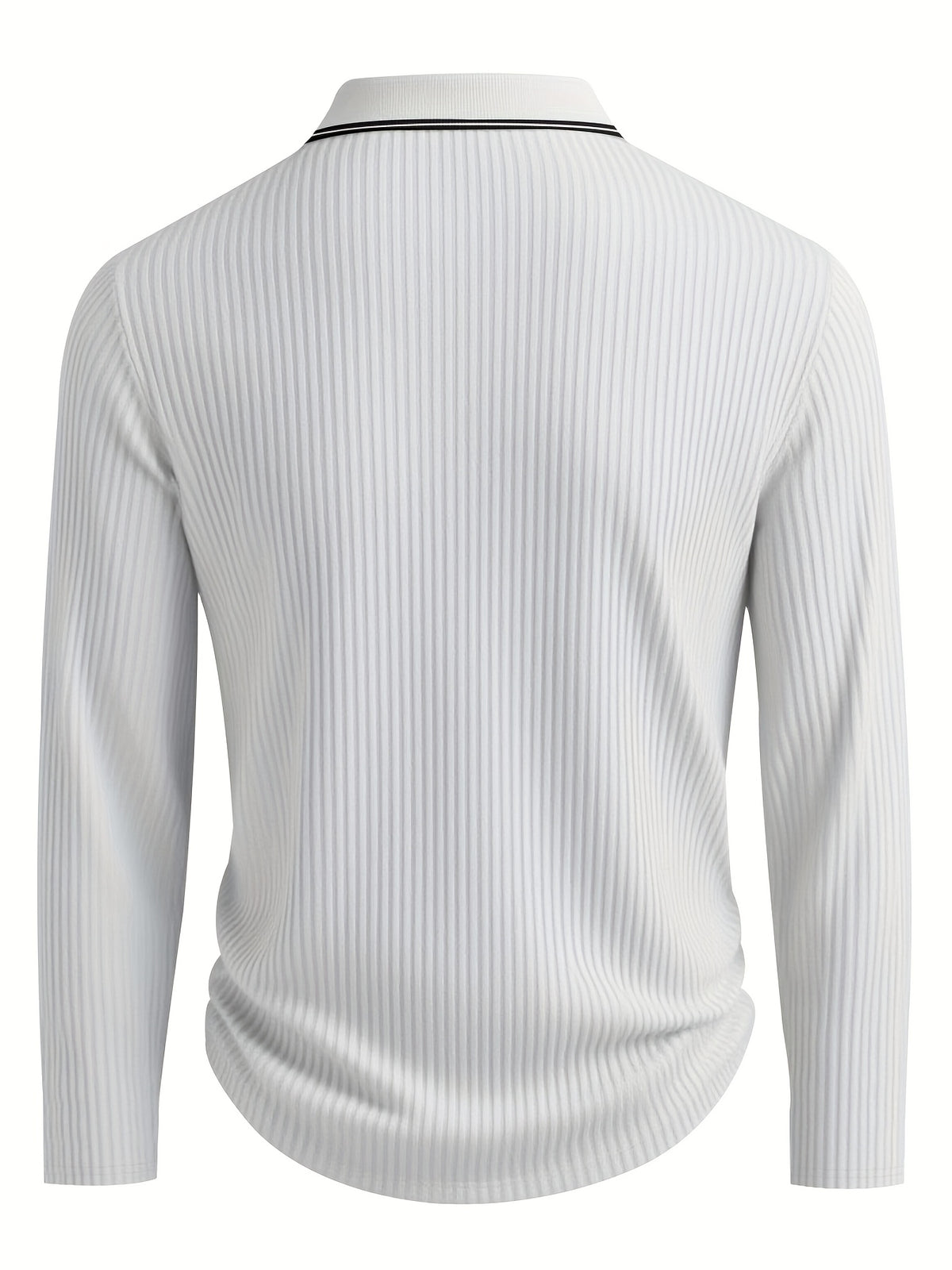 Polo à rayures homme – Haut décontracté à manches longues coupe décontractée