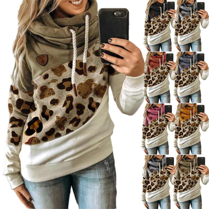 Women’s Printed Hooded Fleece Sweatshirt – Loose Urban Casual Fit