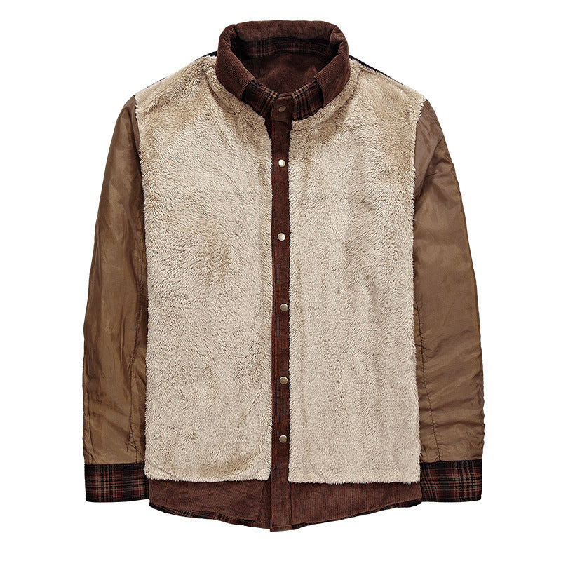 Veste à carreaux d'hiver Loom & Soul™ pour homme – Manteau militaire épais en coton doublé de polaire pour la chaleur et un style classique
