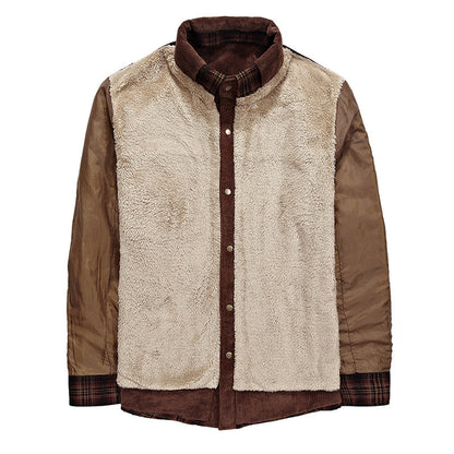 Veste à carreaux d'hiver Loom & Soul™ pour homme – Manteau militaire épais en coton doublé de polaire pour la chaleur et un style classique