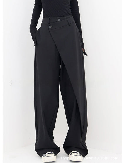 Loom & Soul™ Irregular Wide-Leg Pants – Women’s High-Waist Loose Trousers