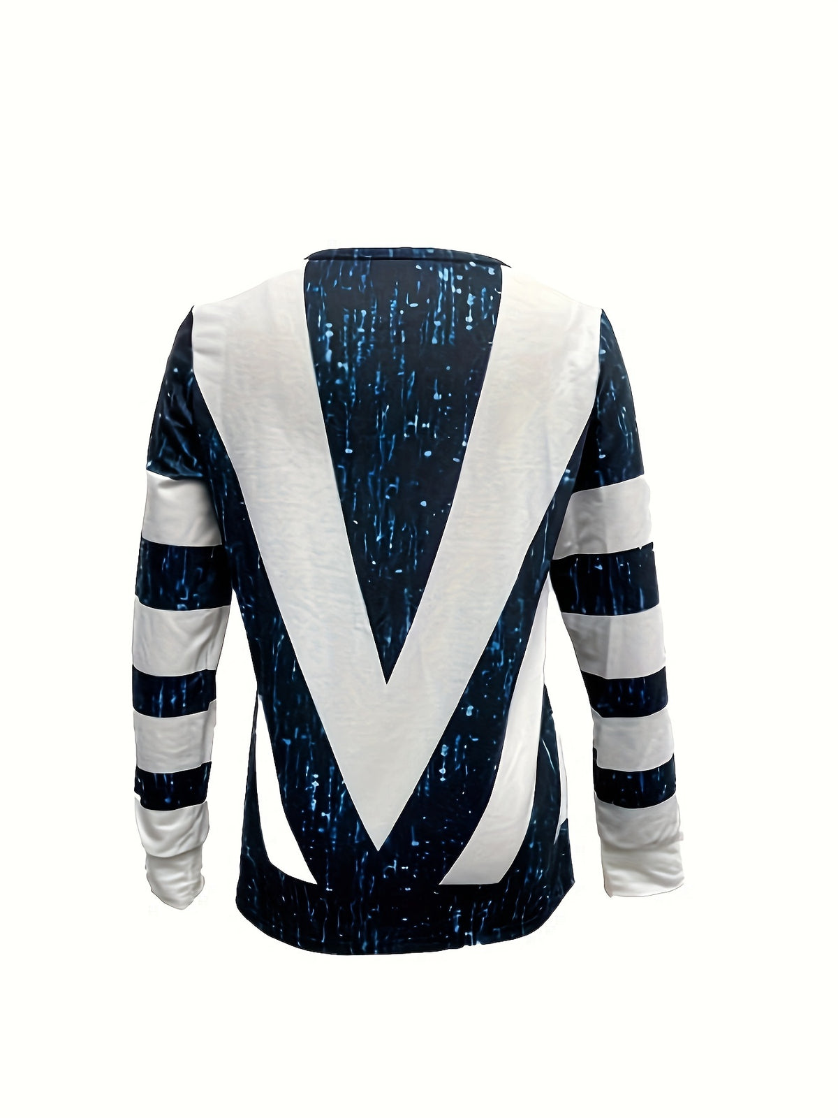 Haut Colorblock Rayé Zippé – T-shirt en Maille Élégant à Manches Longues