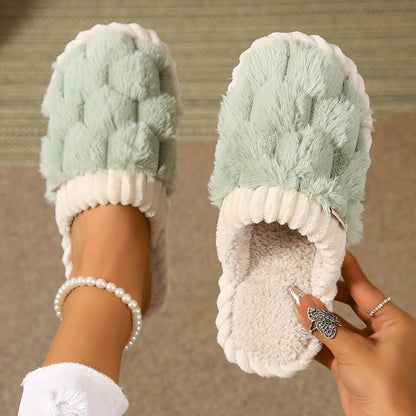 Pantoufles doublées de luxe pour femme – Confort intérieur et extérieur facile à enfiler