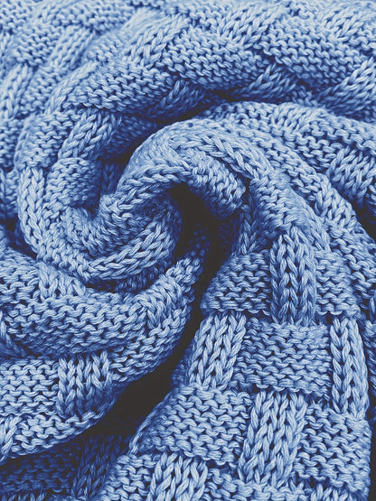Pull en tricot gaufré pour homme – Grande élasticité avec col à revers