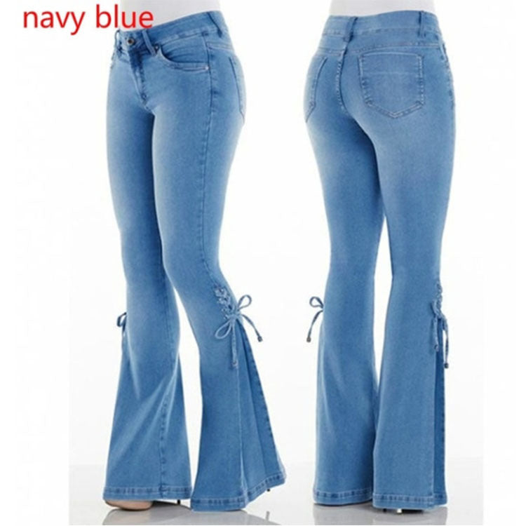 Loom & Soul™ Jean stretch taille mi-haute – Jean délavé coupe slim femme