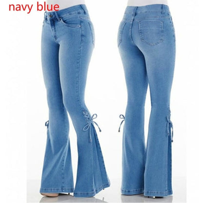 Loom & Soul™ Jean stretch taille mi-haute – Jean délavé coupe slim femme