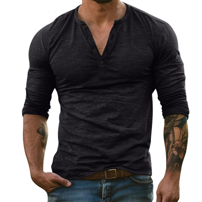 T-shirt à manches longues en mélange de bambou pour hommes – Col rond décontracté en coton doux