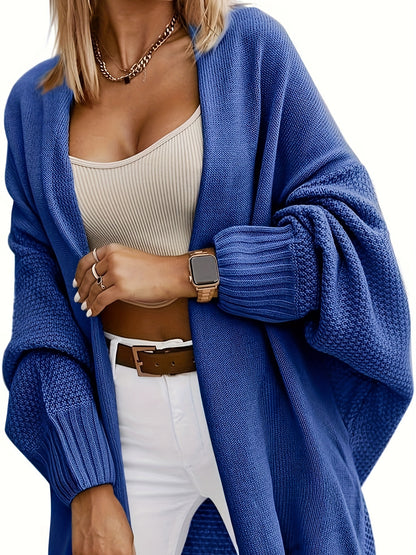 Cardigan Tricot Femme Oversize – Manches Chauve-souris Ouvertes