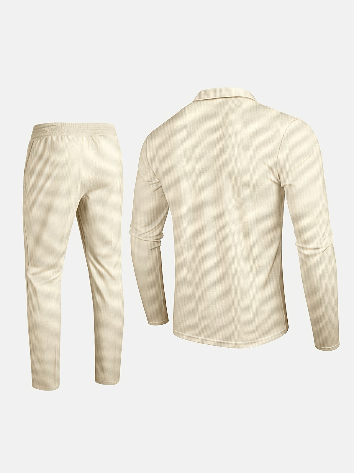 Ensemble décontracté léger pour homme – Haut et pantalon à revers et demi-fermeture éclair