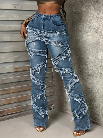 Jean bootcut sculptant incurvé – Denim extensible à bords bruts