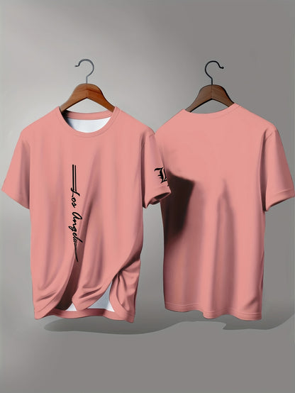 T-shirt à motif graphique Four Angeles – T-shirt urbain rose avec message