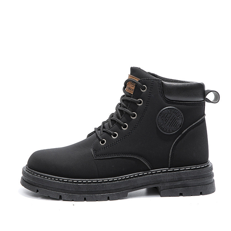 Loom & Soul™ Men’s Martin Boots – Waterproof Chunky Winter Ankle Boots with Anti-Slip Rubber Sole