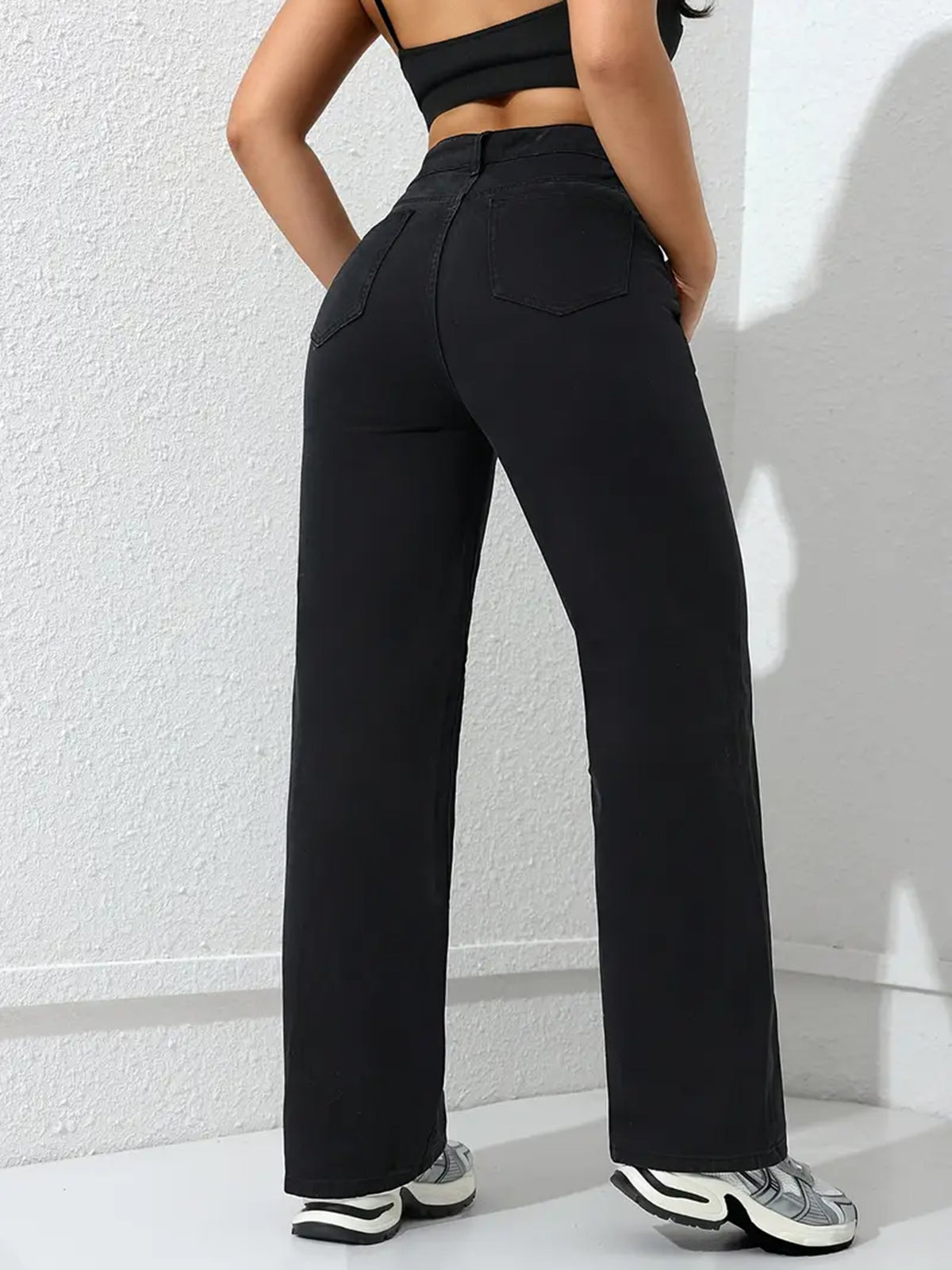 Women’s Street Style Embroidered Jeans – Loose Straight Fit Denim