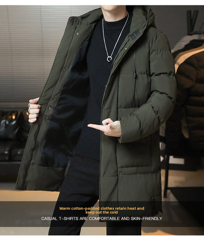 Men’s Hooded Puffer Jacket – Thick Warm Outdoor Coat