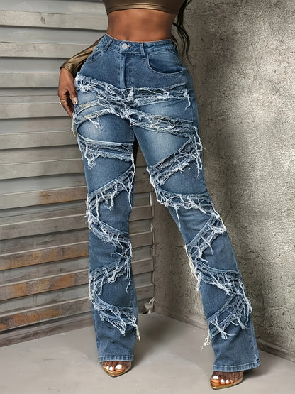 Jean bootcut sculptant incurvé – Denim extensible à bords bruts