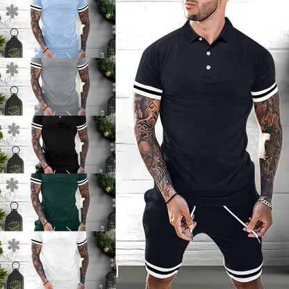 Ensemble 2 pièces d'été Polo et short pour homme – Tenue de sport décontractée