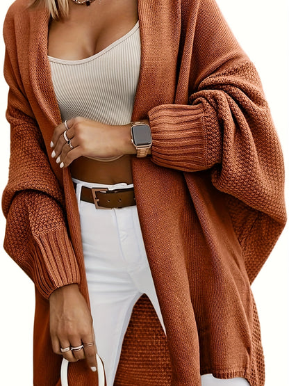 Cardigan Tricot Femme Oversize – Manches Chauve-souris Ouvertes