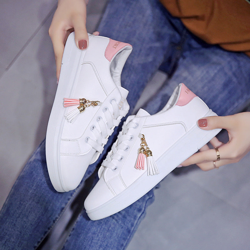 Loom & Soul™ Women’s Korean Casual Running Shoes – Summer Breathable PU Sneakers with Cross-Strap Design