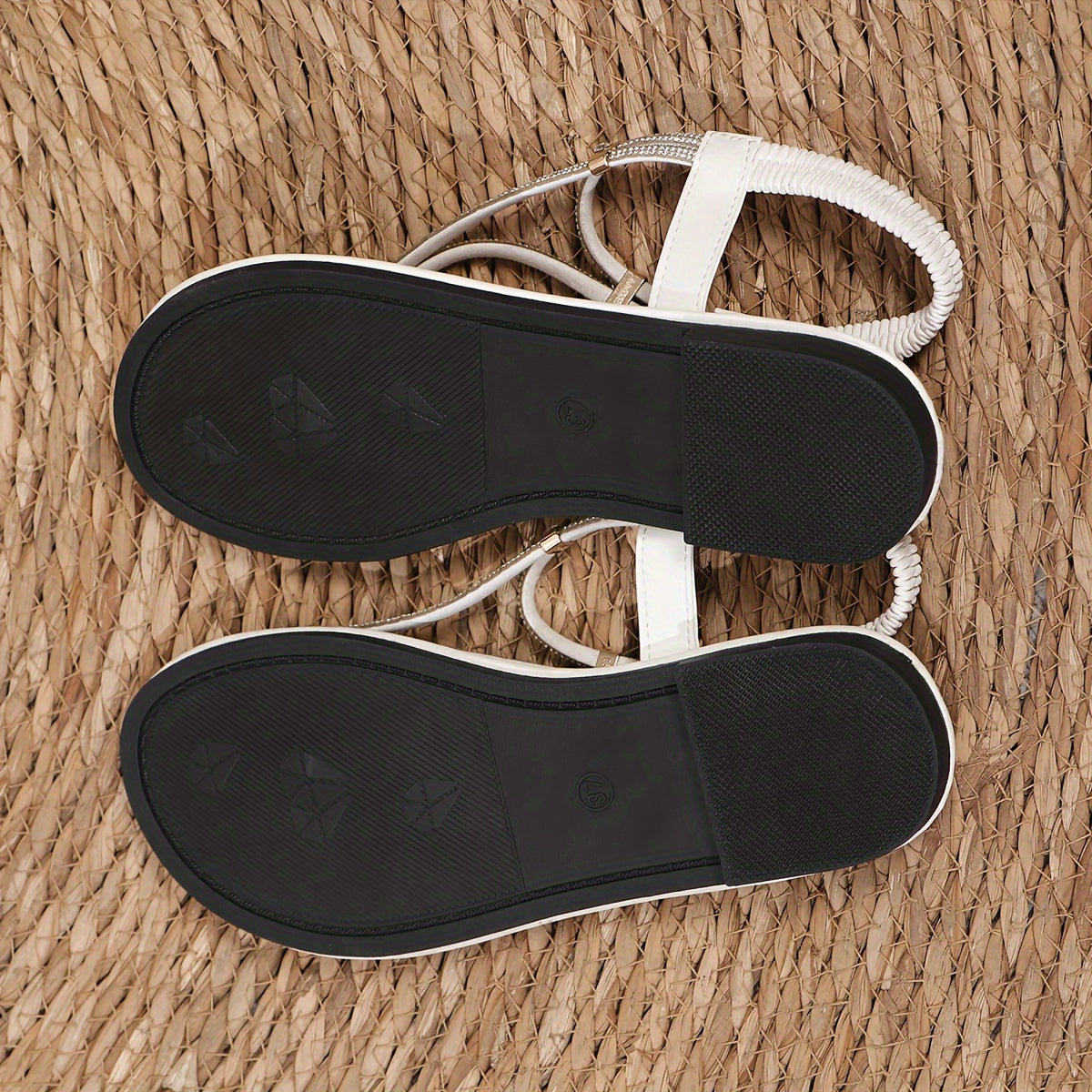 Rhinestone Fairy Flat Sandals – Criss-Cross Beach Summer Shoes