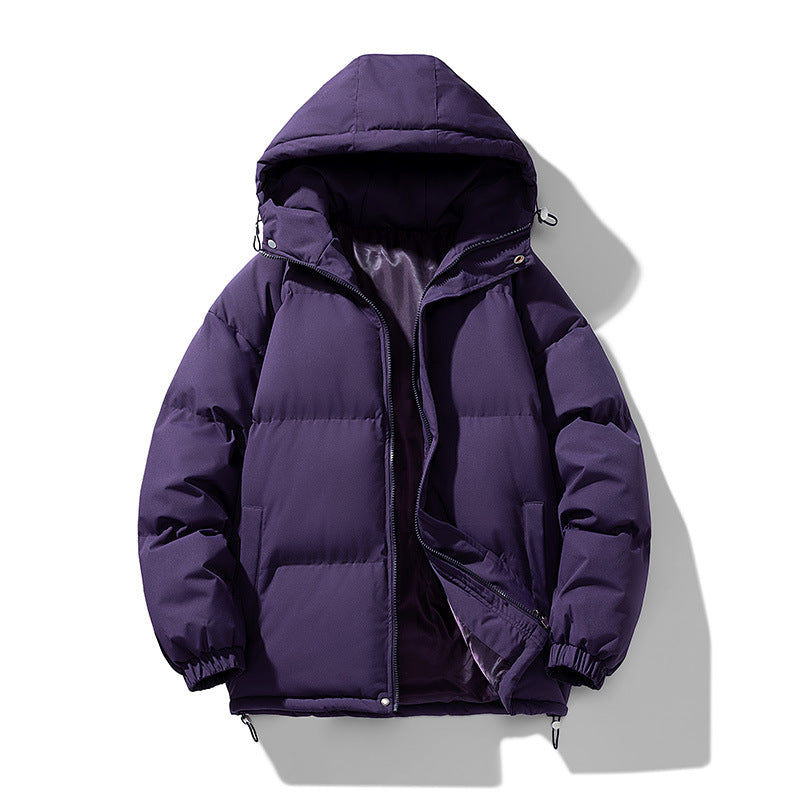 Loom & Soul™ Manteau à capuche d'hiver pour homme – Veste zippée rembourrée en coton épais pour la chaleur et le style au quotidien