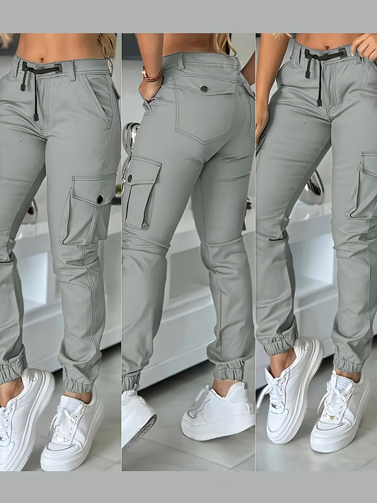 Pantalones cargo de mujer de cintura alta – Pantalones de trabajo elegantes para todas las estaciones