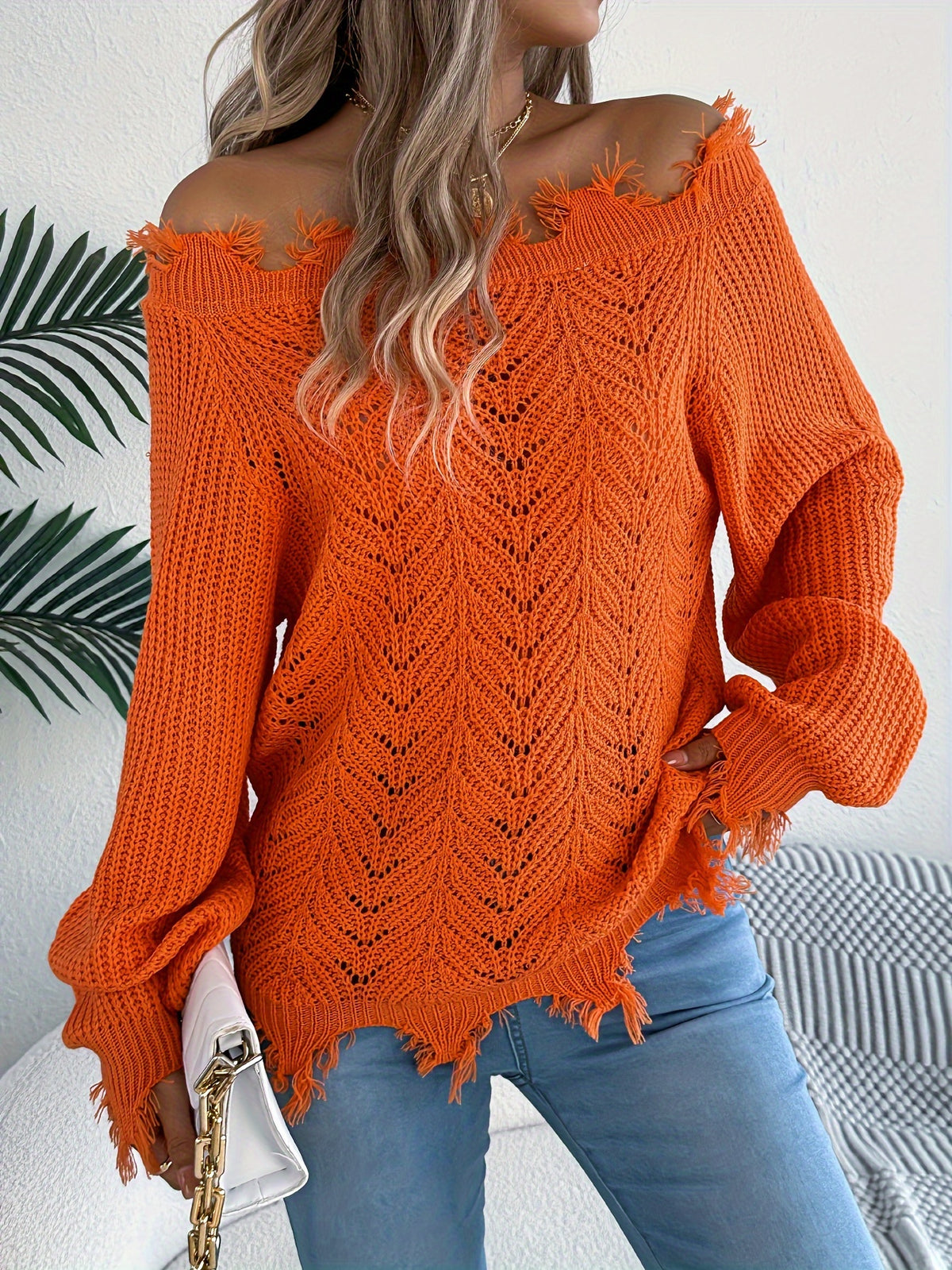 Pull tricoté femme épaules dénudées – Chic pour l'automne/hiver