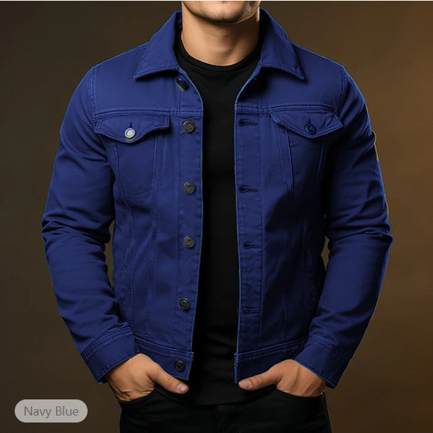 Men’s Denim Workwear Jacket – Heavy Cotton Casual Tooling Coat