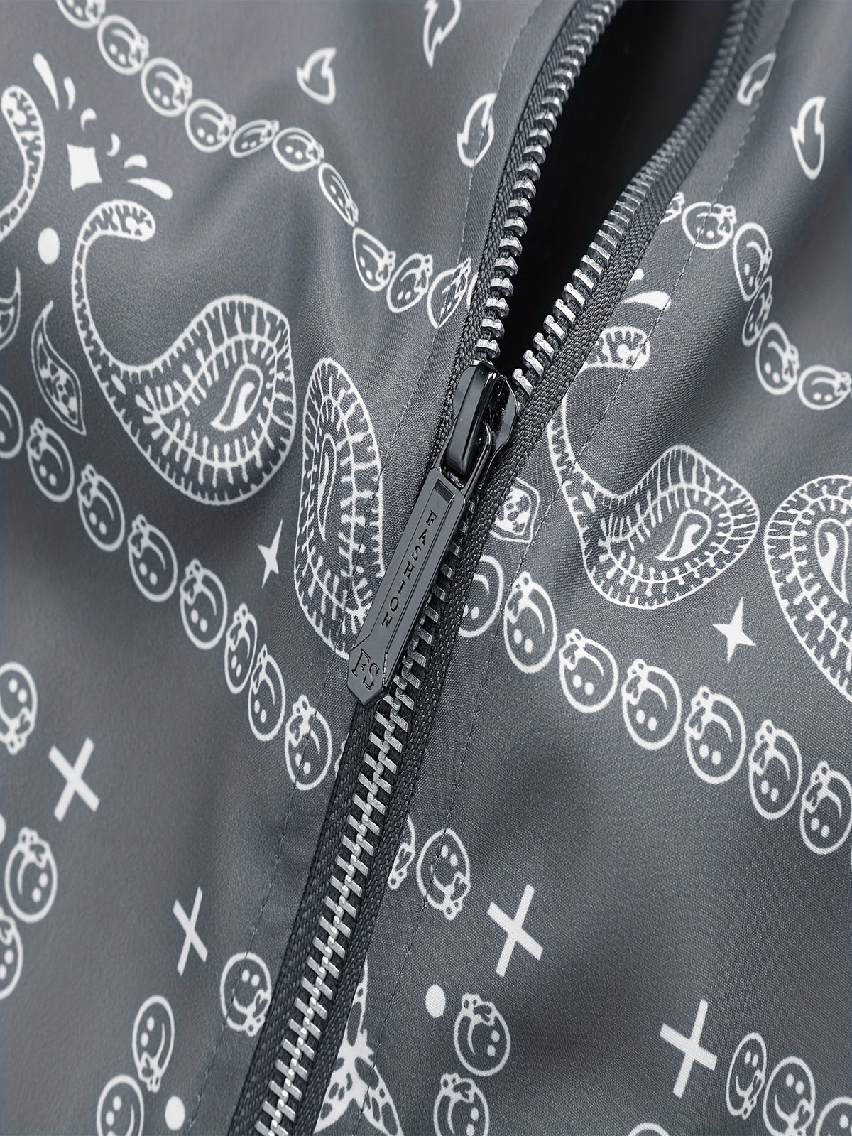 Men’s Paisley Bomber Jacket – Vintage Stand Collar Casual Outerwear