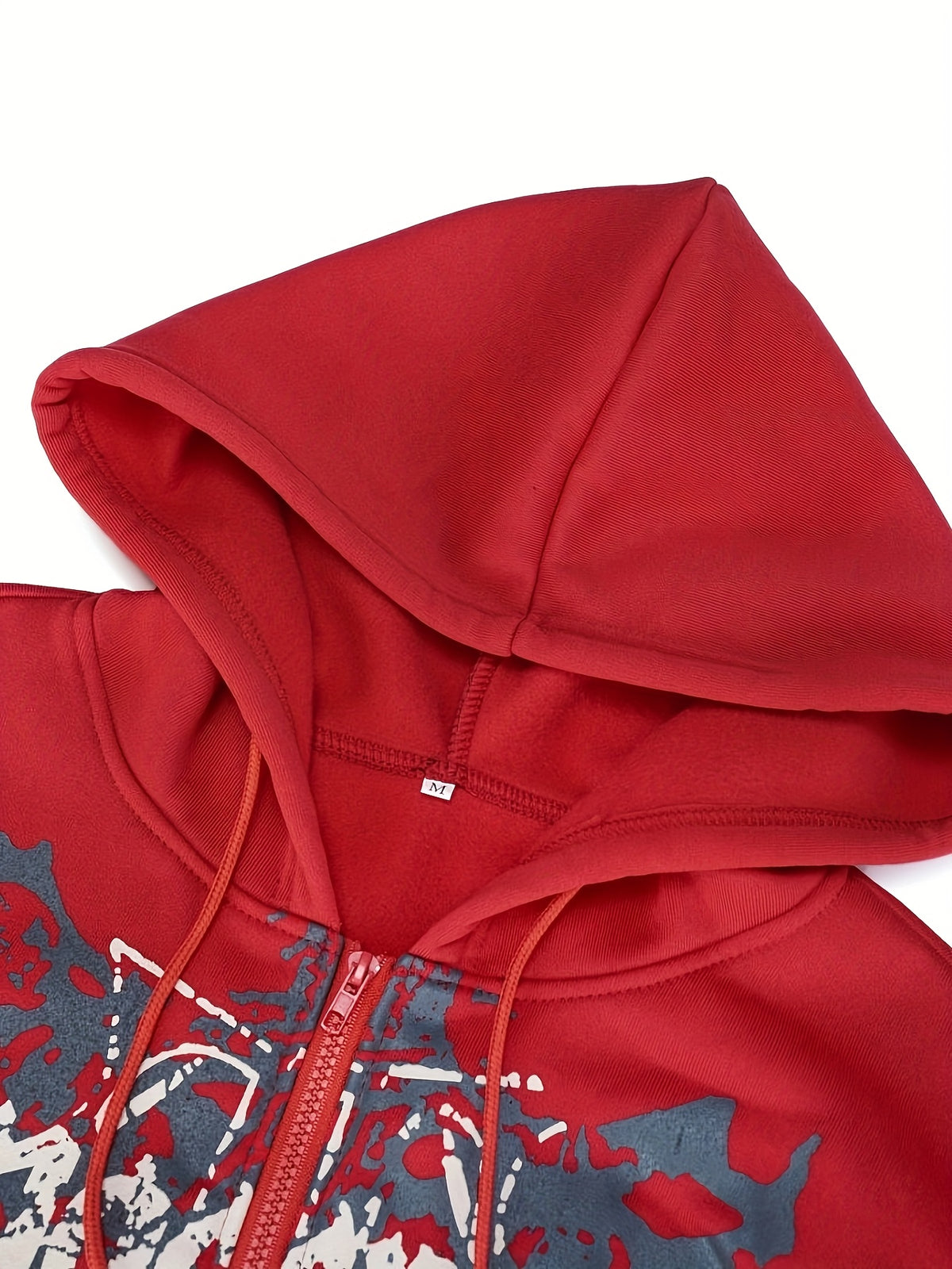 Veste à capuche pour hommes avec imprimé tête de mort – Sweat à capuche zippé décontracté automne/hiver