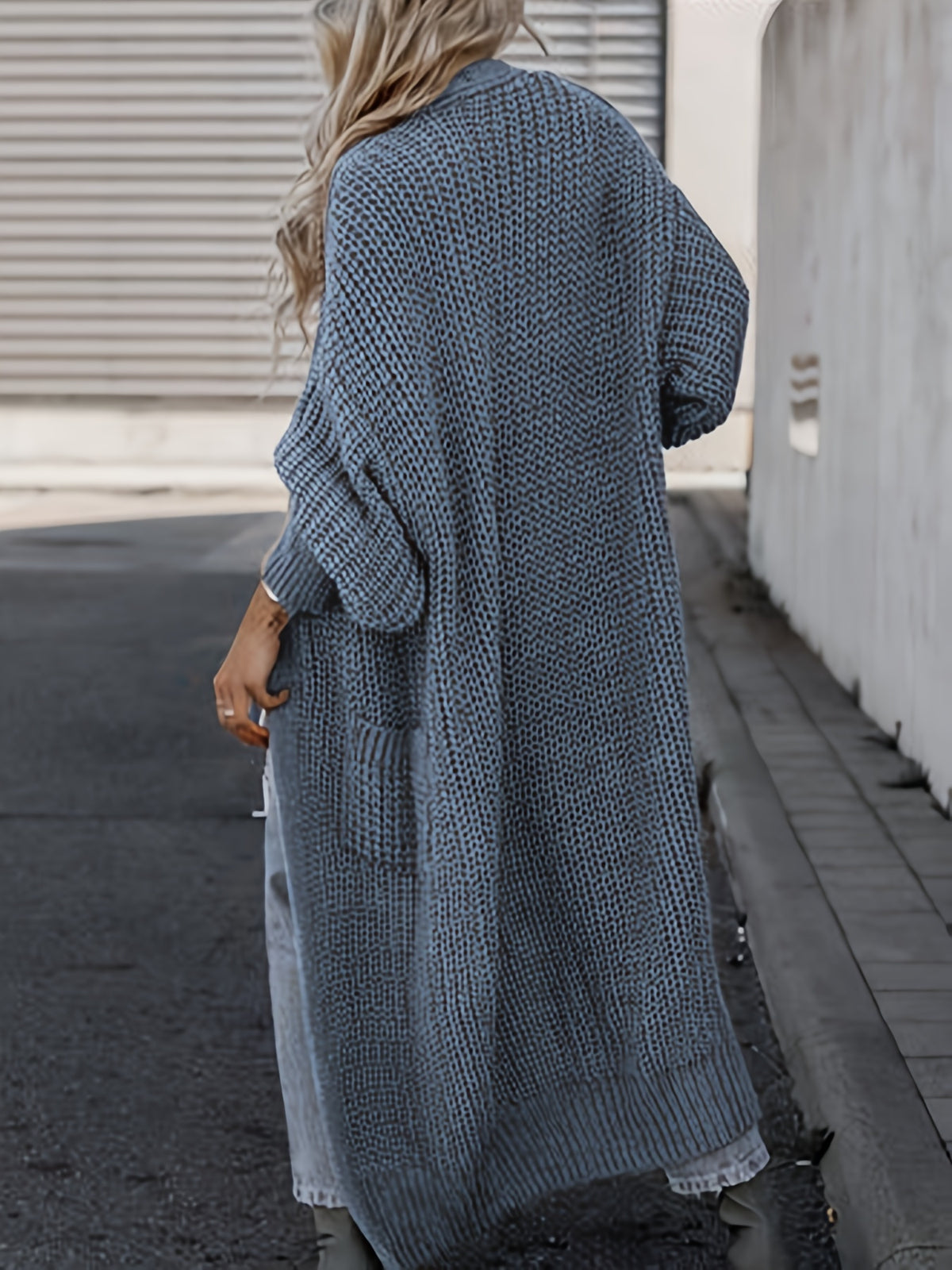 Elegant Deep V-Neck Ribbed Cardigan – Women’s Fall/Winter Knit Sweater