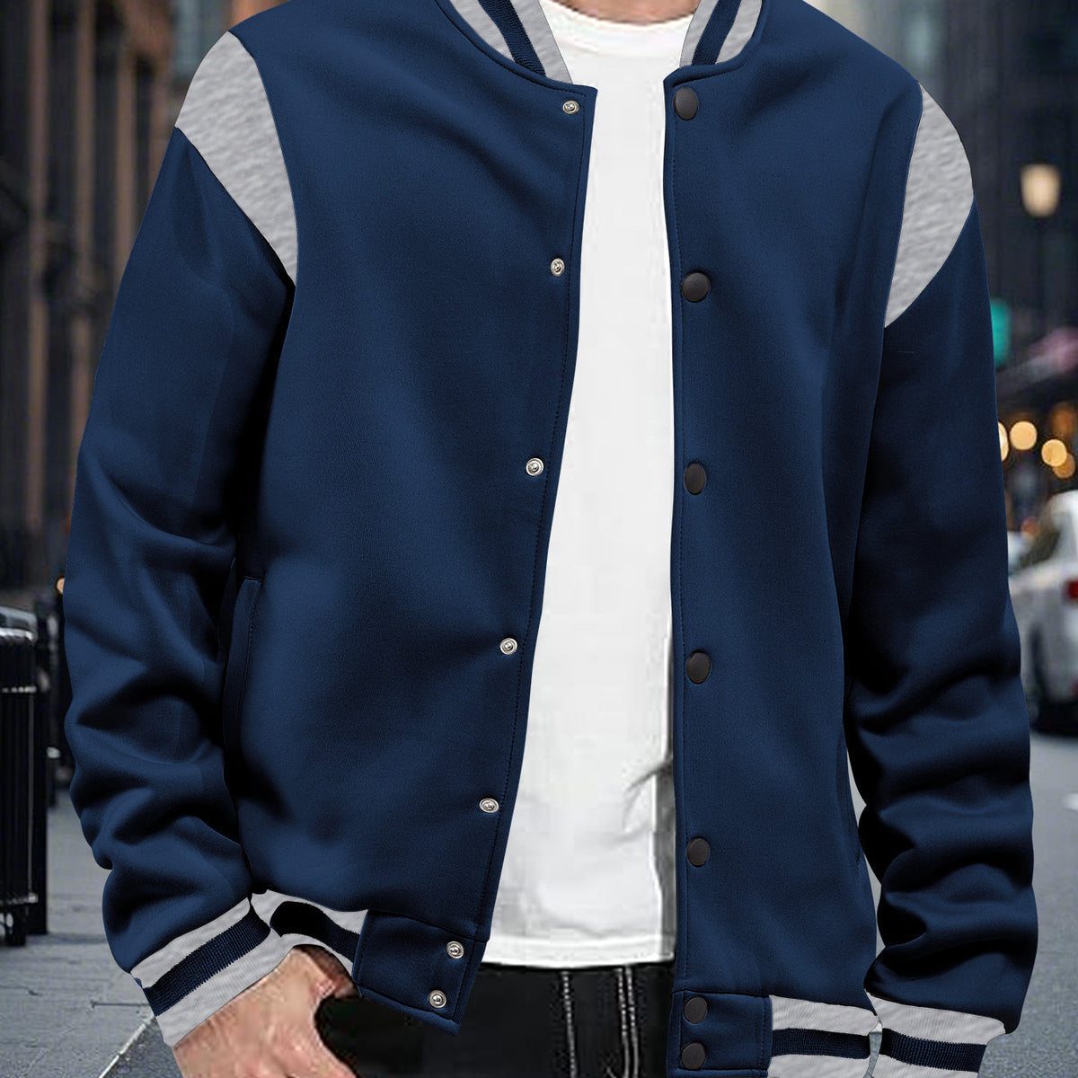 Cardigan Aviateur Doublé Polaire Homme – Col Montant Patchwork