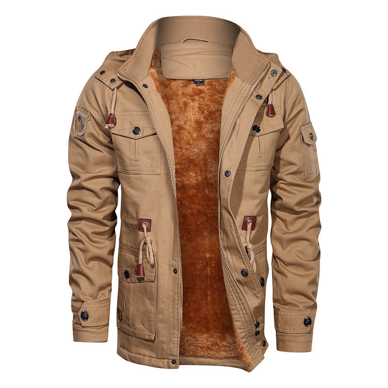 Loom & Soul™ Mountainskin Men’s Winter Fleece Jacket – Thick Warm Hooded Military Coat for Cold Weather Comfort