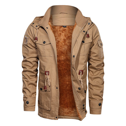Loom & Soul™ Mountainskin Men’s Winter Fleece Jacket – Thick Warm Hooded Military Coat for Cold Weather Comfort