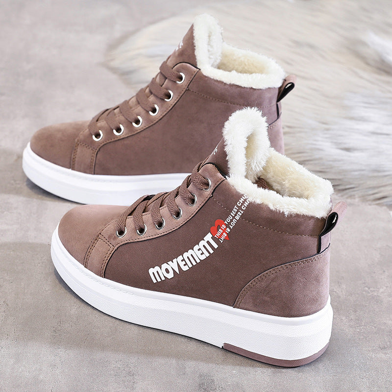 Loom & Soul™ Women’s Plush Padded Over-the-Knee Sneakers – Warm Winter High Boots with Rubber Sole