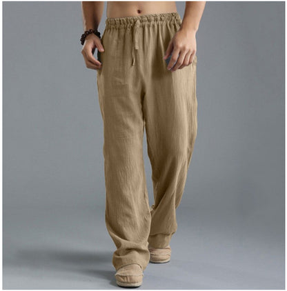 Men’s Breathable Linen Pants – Loose Fit Casual Sports Trousers