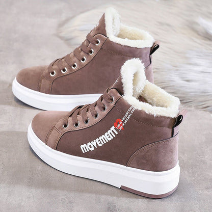 Loom & Soul™ Women’s Plush Padded Over-the-Knee Sneakers – Warm Winter High Boots with Rubber Sole