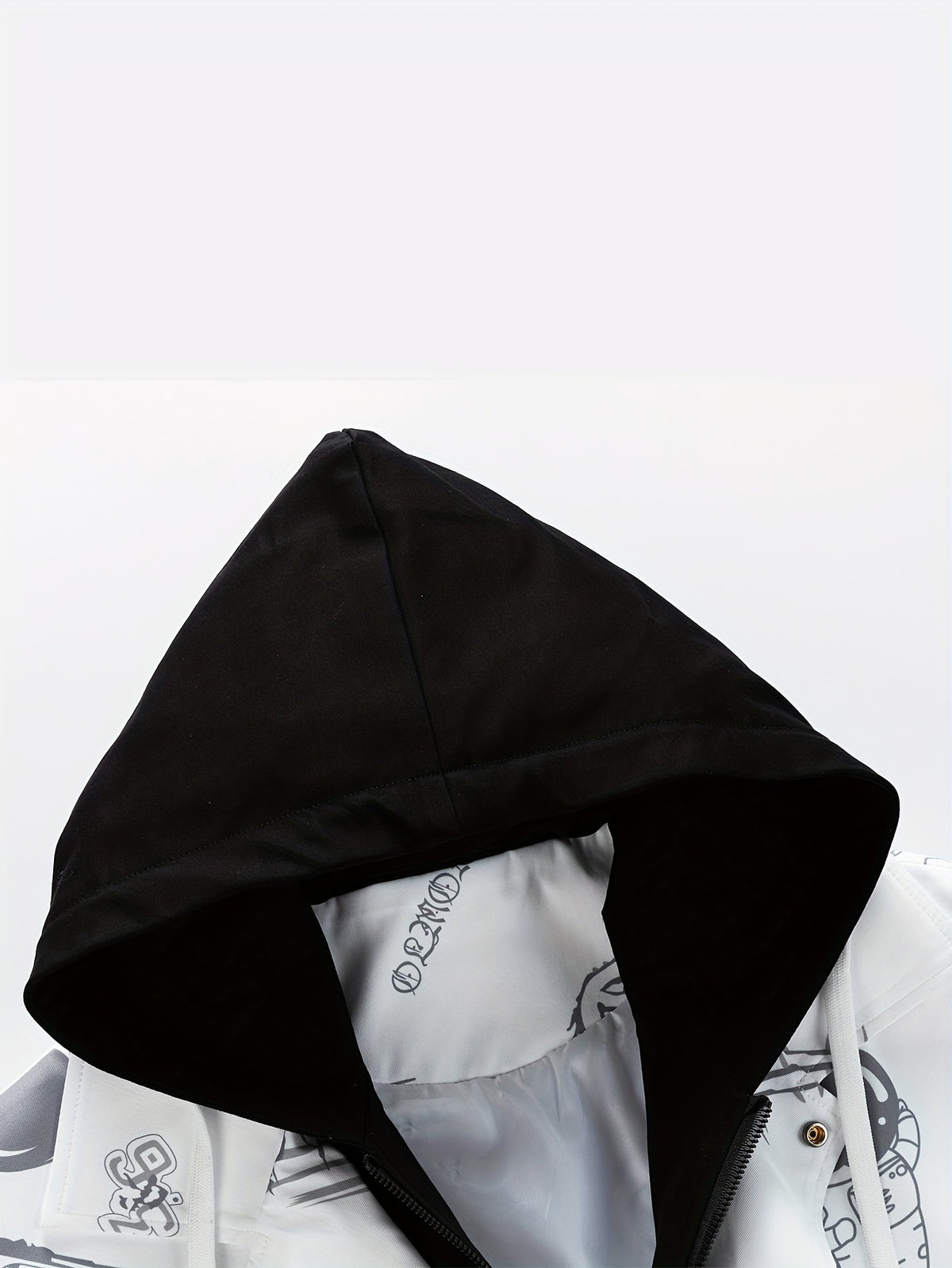Sudadera con capucha y cremallera con estampado de dibujos animados para hombre de Loom & Soul – Chaqueta juvenil estilo urbano