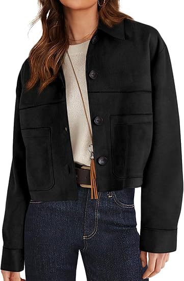 Blouson court femme en simili-daim – Style léger pour les trajets quotidiens