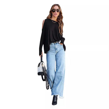 Pantalon décontracté à pampilles pour femmes Loom & Soul – Jean de style européen et américain avec détails à franges