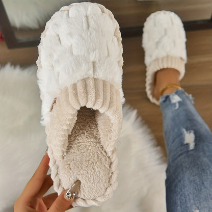 Pantoufles doublées de luxe pour femme – Confort intérieur et extérieur facile à enfiler