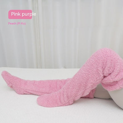 Loom & Soul™ Over-Knee Fuzzy Long Socks – Unisex Winter Warm Sleeping & Home Stockings