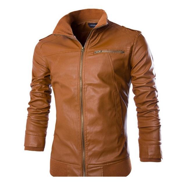 Blouson de moto en cuir synthétique Loom & Soul™ pour homme – Style motard classique avec doublure douce en polyester