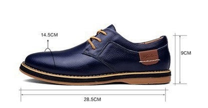 Loom & Soul™ – Chaussures Richelieu décontractées en cuir pour homme – Chaussures d'affaires basses de style britannique avec confort respirant et semelle en caoutchouc