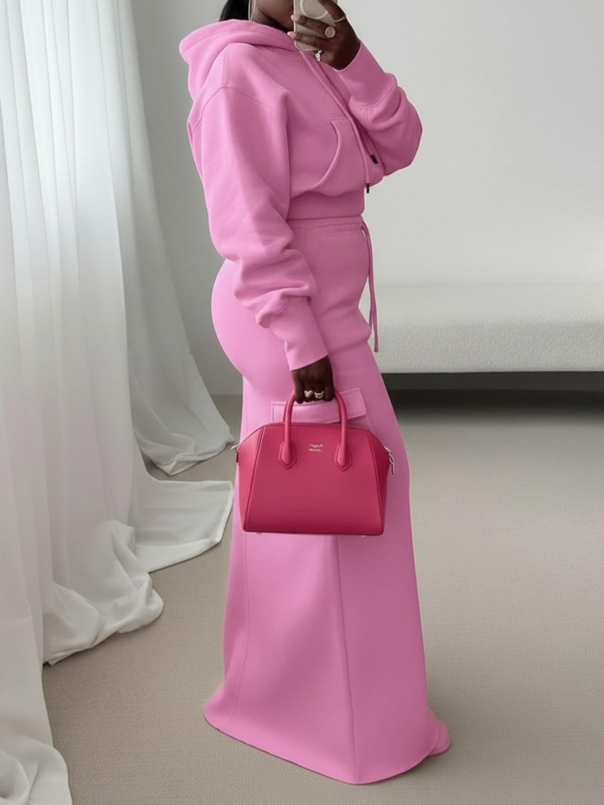 Ensemble 2 pièces à capuche – Style urbain utilitaire long
