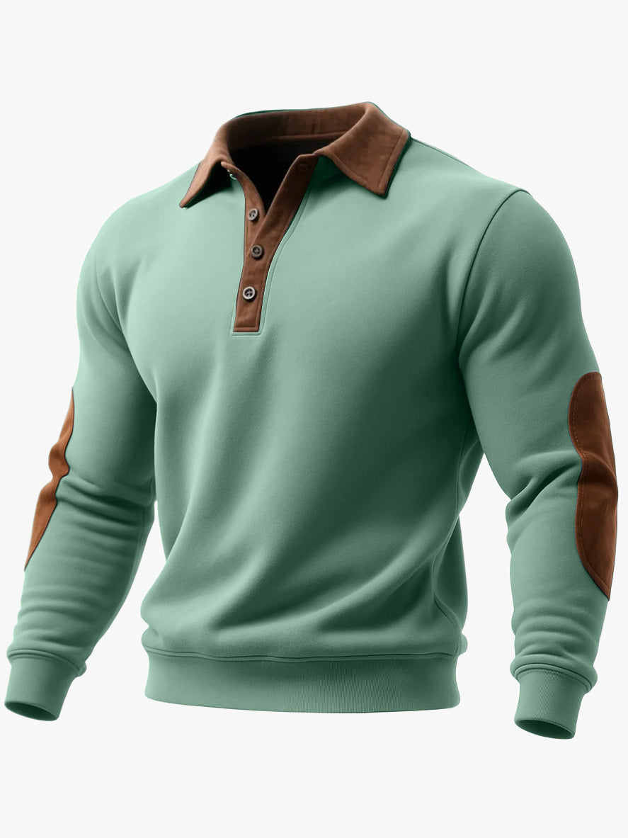 Men’s Ethnic Style 3D Printed Half-Zip Pullover – Casual Loose Long Sleeve