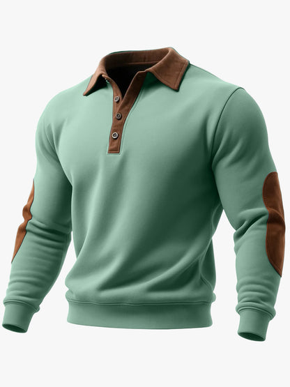 Men’s Ethnic Style 3D Printed Half-Zip Pullover – Casual Loose Long Sleeve