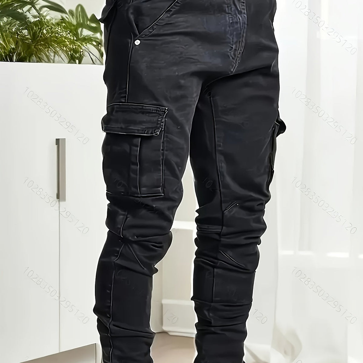 Jean slim extensible noir pour homme – Denim toutes saisons inspiré des vêtements de travail