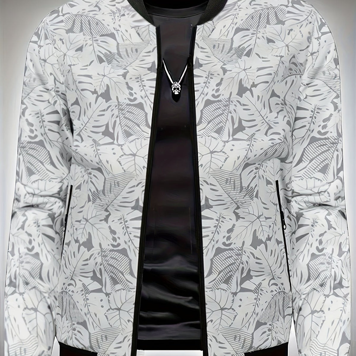 Veste de baseball imprimée pour homme – Manteau léger et décontracté à fermeture éclair style urbain