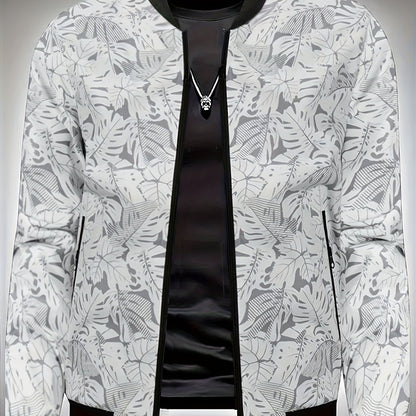 Veste de baseball imprimée pour homme – Manteau léger et décontracté à fermeture éclair style urbain